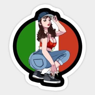 Sexy Mexican Girl Mexicana Pride Mexico Flag Sticker